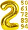Gold 2 Balloon, Number Balloon 40 Inch, Two Balloon Number Birthday Decorations, Second 2nd Birthday Party Supplies, Number 2 Balloon